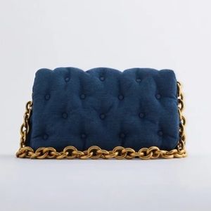 Zara Denim Quilted Handbag